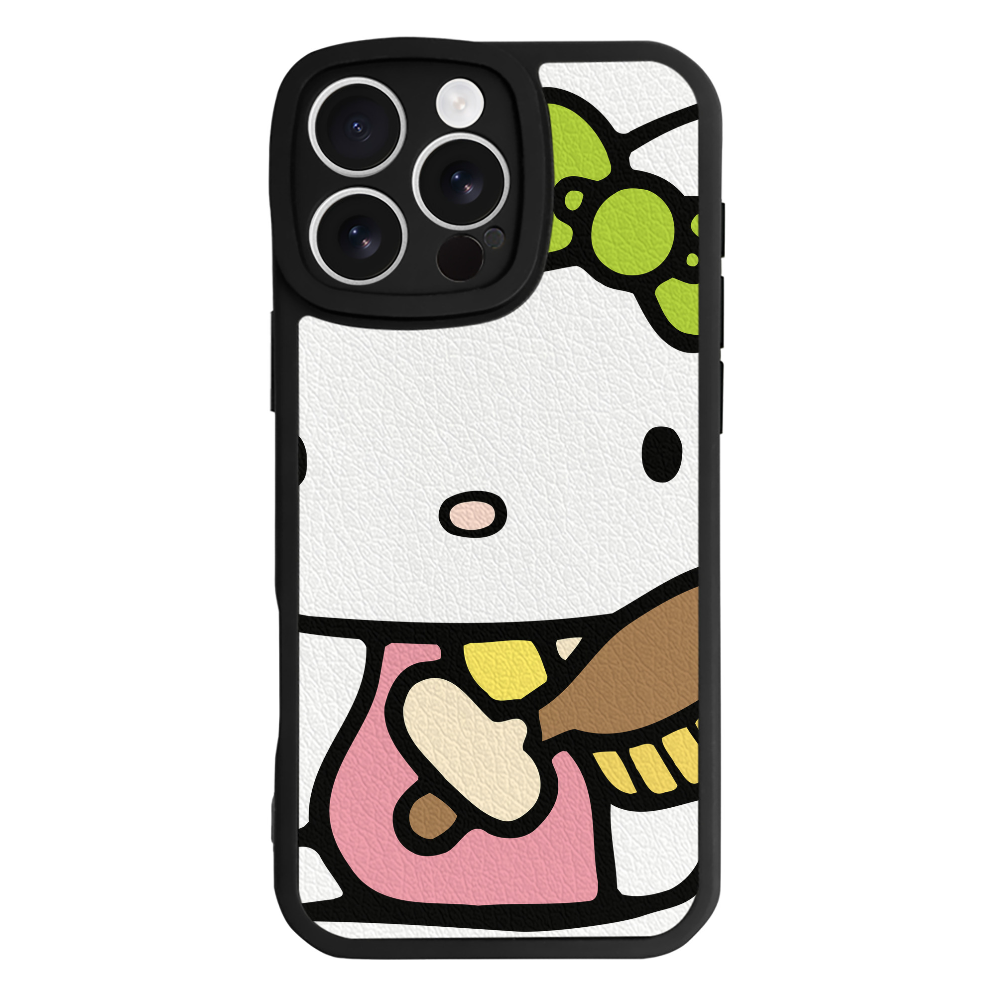 （画像用） Hello Kitty ハローキティ 【iPhone 16シリーズ対応】シリコンスマホケース（レザー調） 材質：シリコン